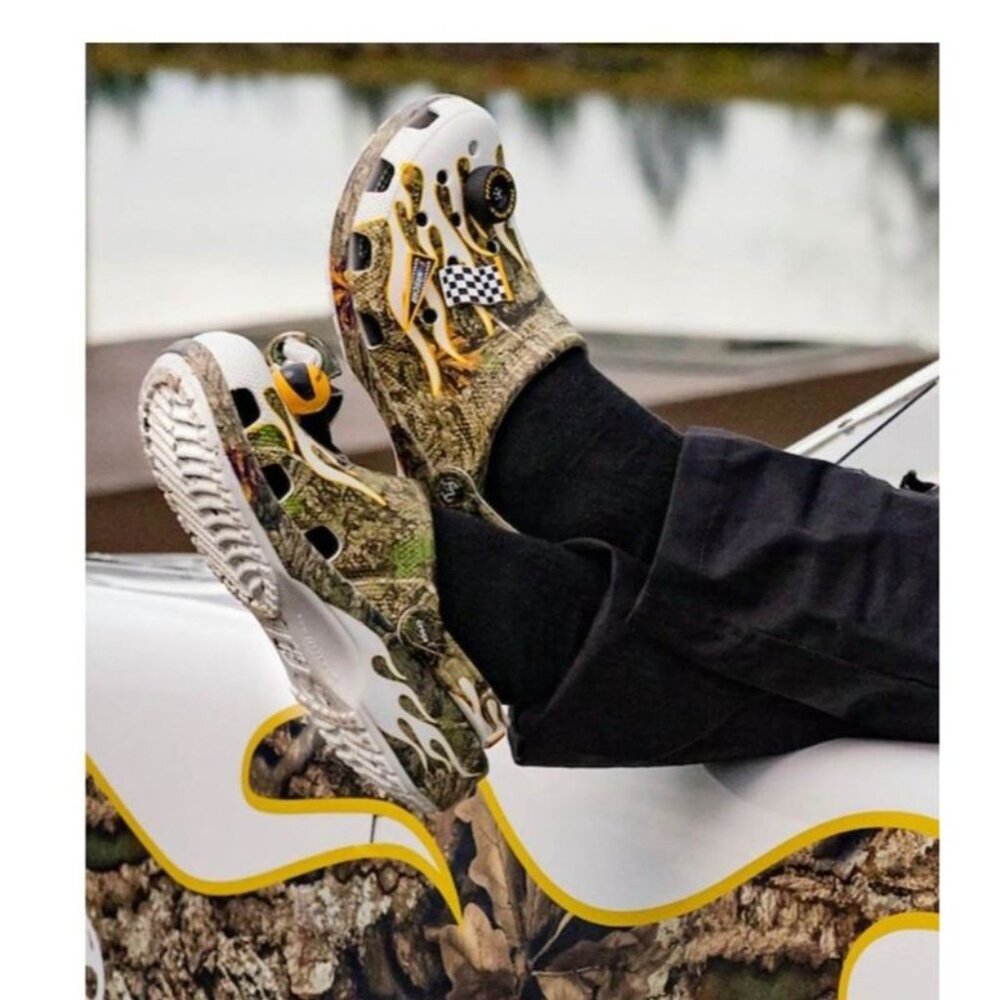 CROCS Mens Size 6 Womens 8 Nascar x Realtree Slip On Classic Clogs Shoes Camo - Picture 8 of 10